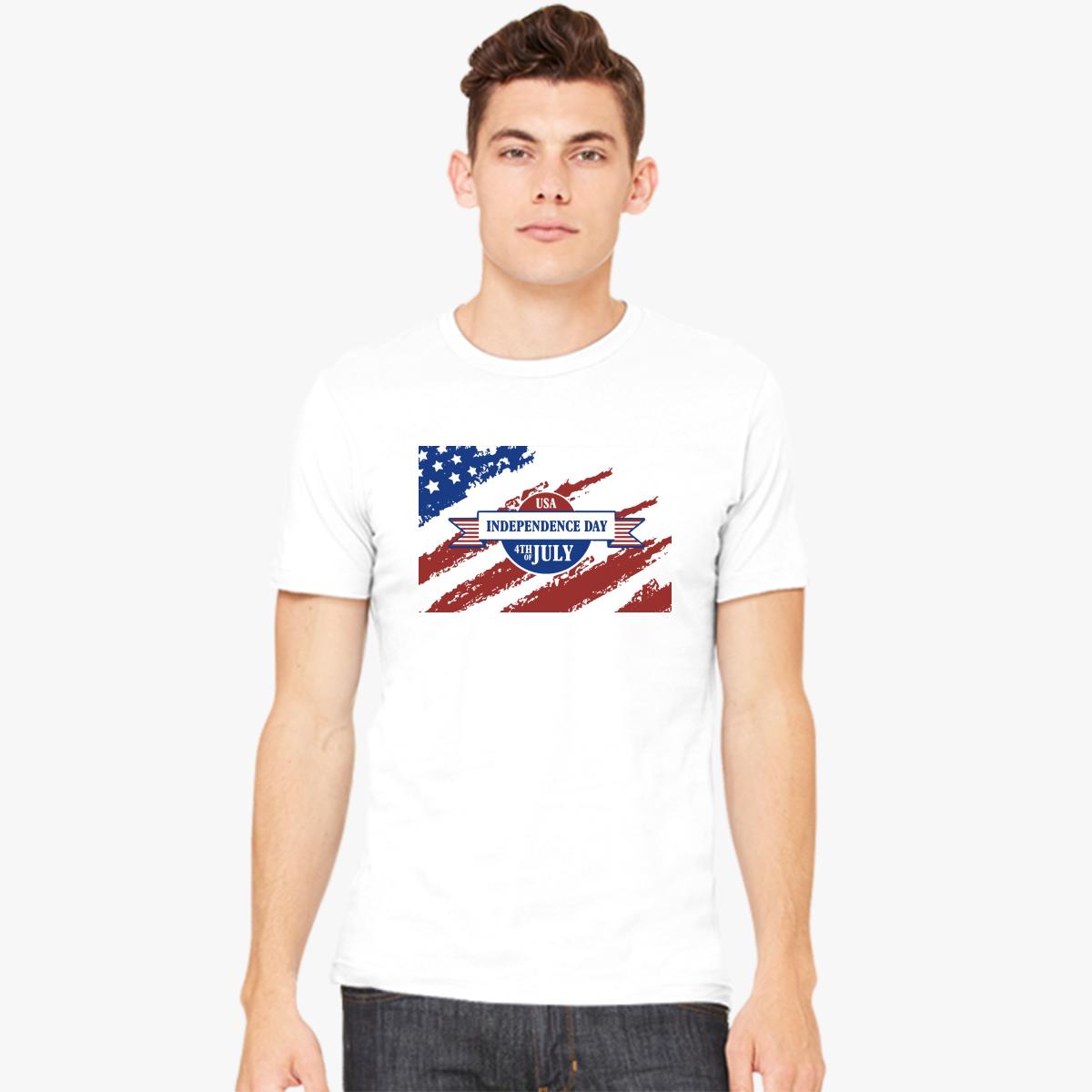 Independence day ribbon grunge usa flag Men's T-shirt